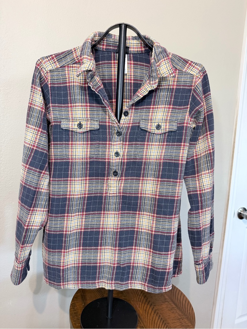 Vintage Patagonia Plaid Flannel Cotton Button-Up Shirt Long Sleeve S Pockets